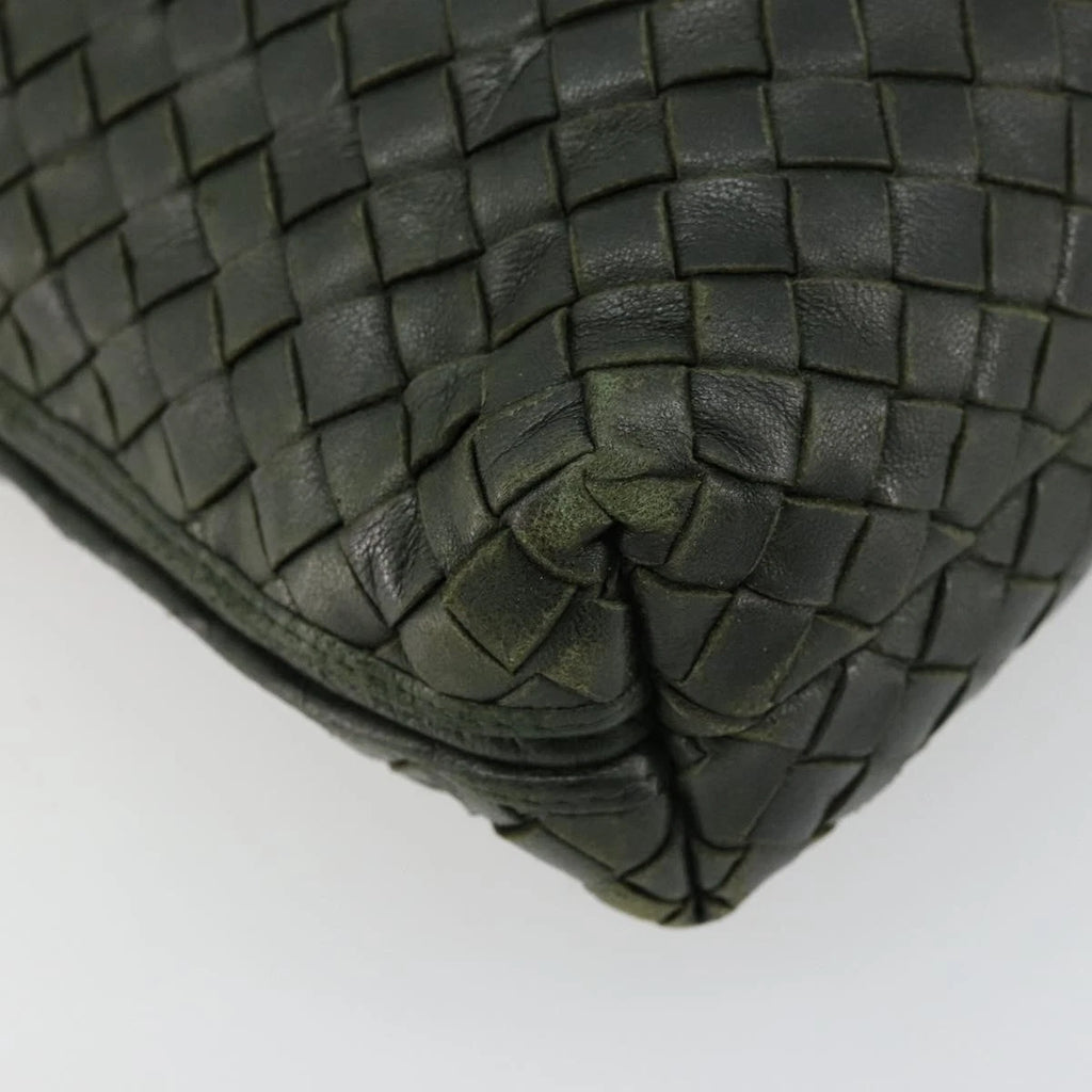 Bottega Veneta Intrecciato Dark Green Shoulder Bag