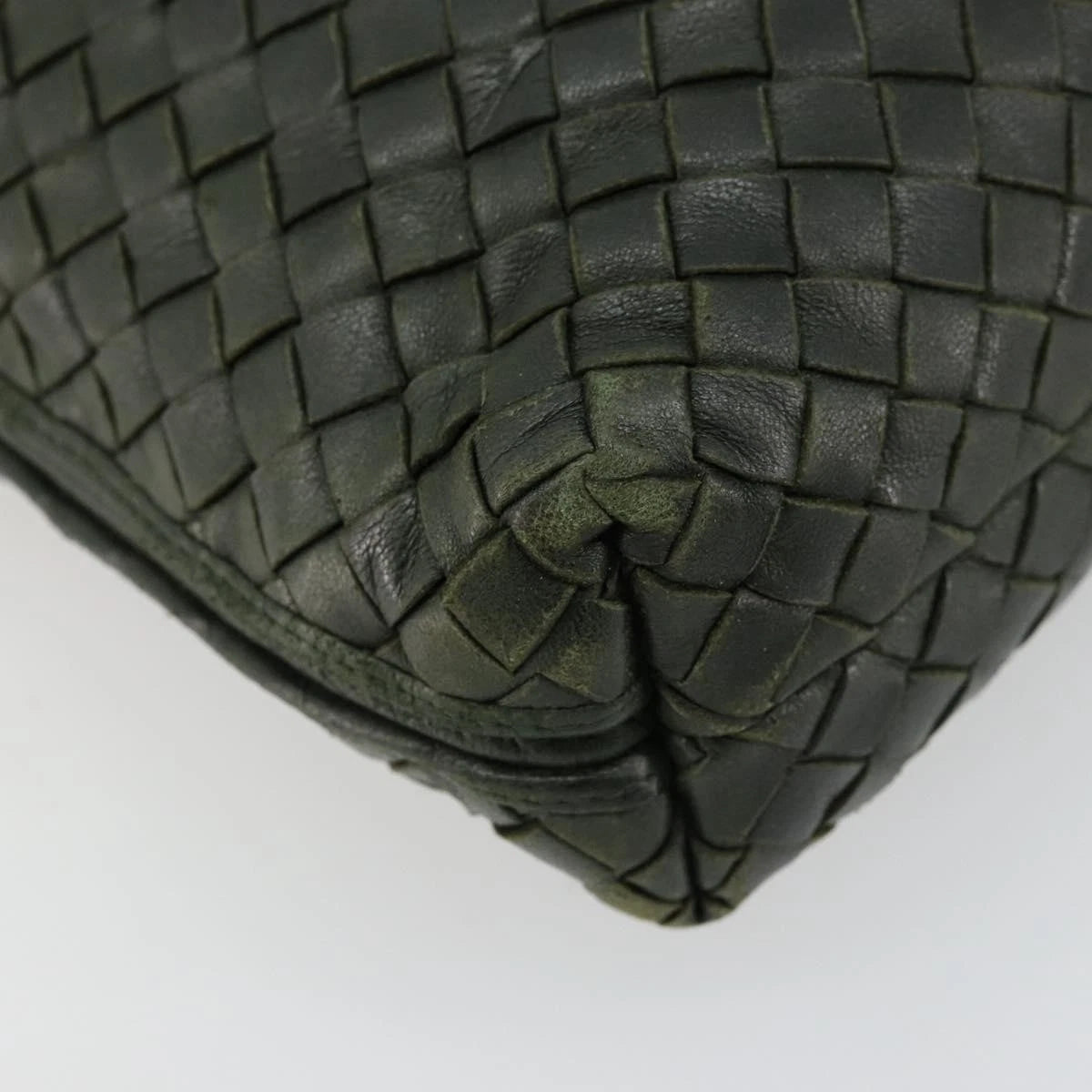 Bottega Veneta Intrecciato Dark Green Shoulder Bag