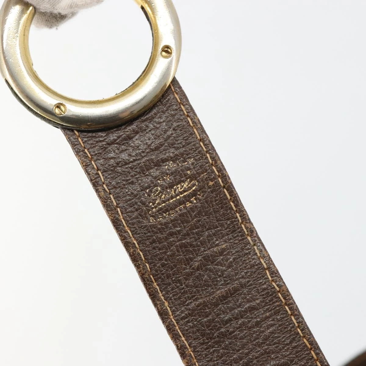 Gucci Brown Monogram Leather Trimmed Shoulder Bag