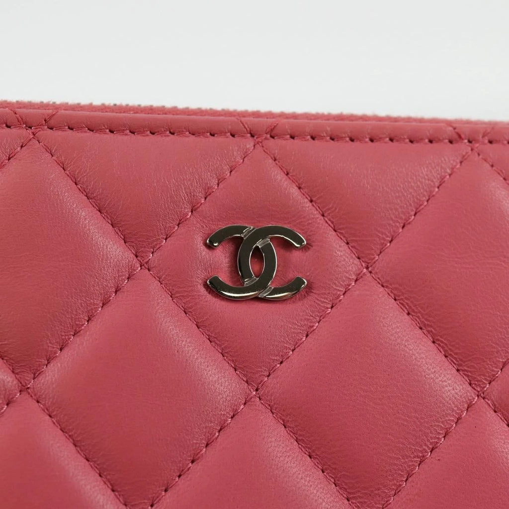 Chanel Pink Quilted Leather Clutch