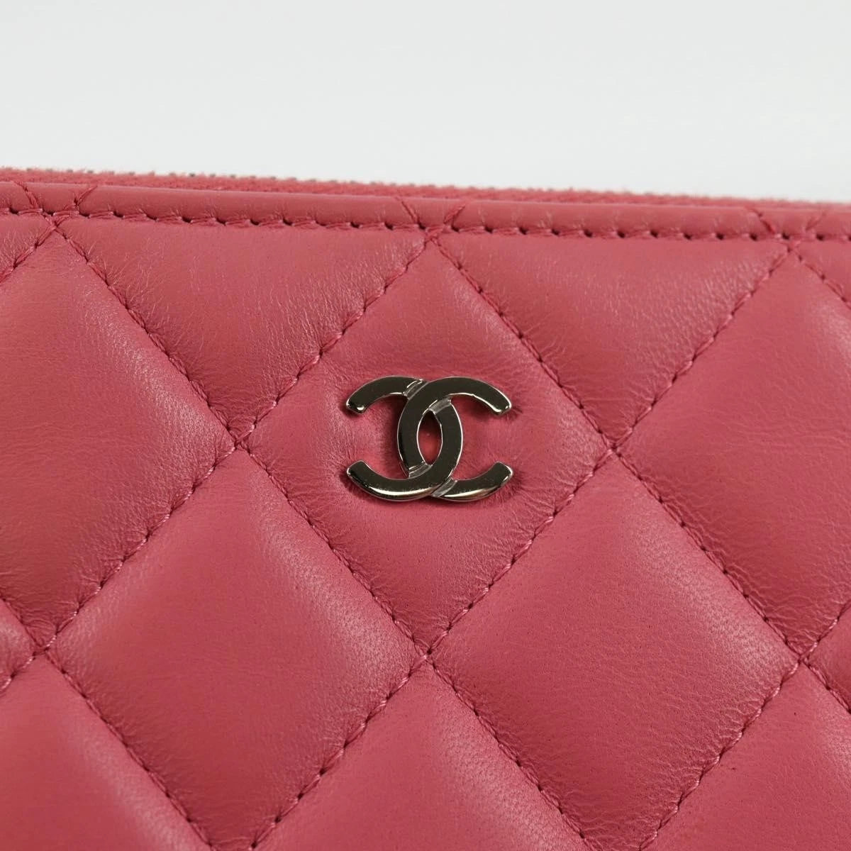 Chanel Pink Quilted Leather Clutch