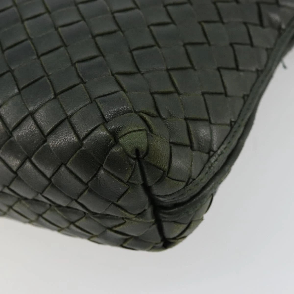 Bottega Veneta Intrecciato Dark Green Shoulder Bag