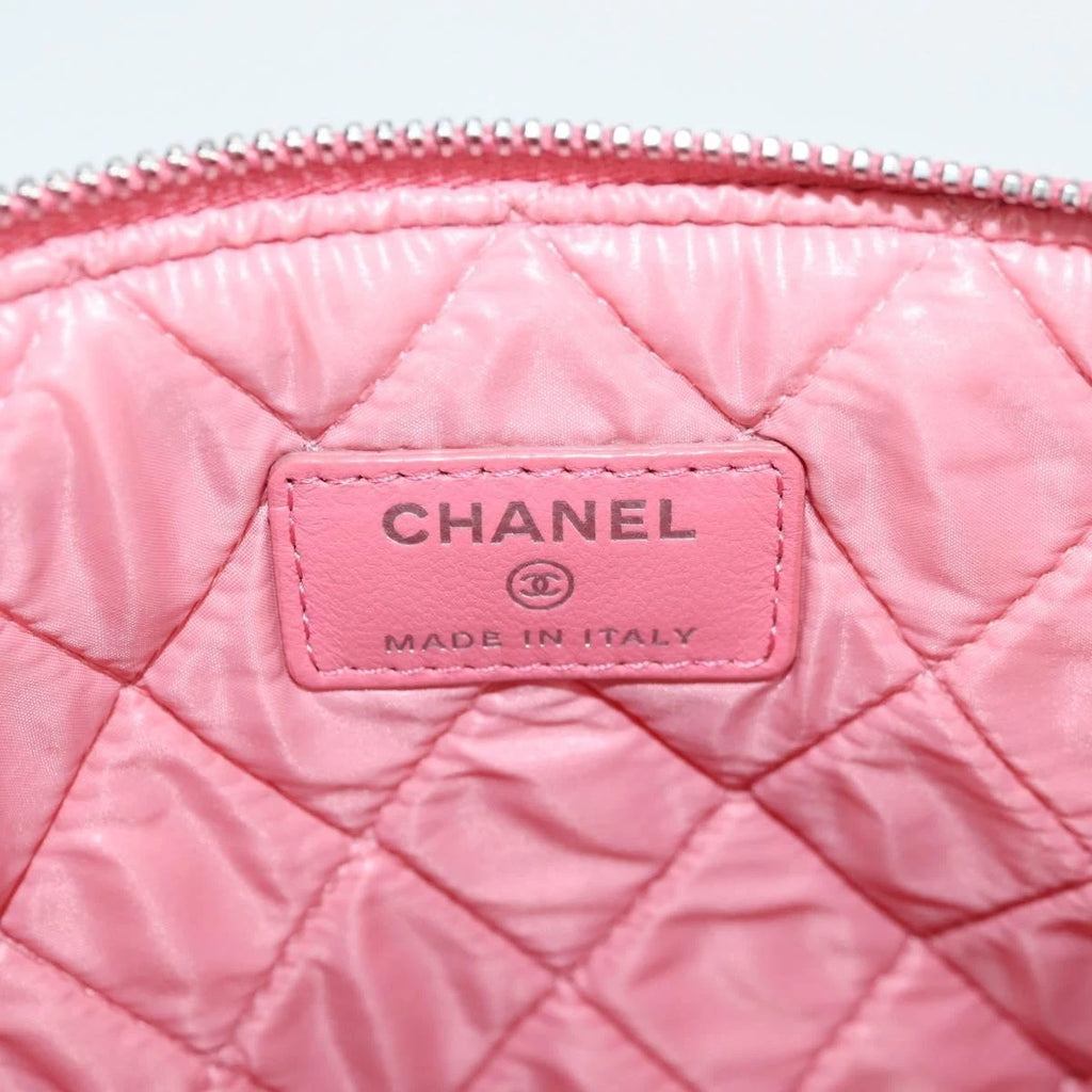 Chanel Pink Quilted Leather Clutch