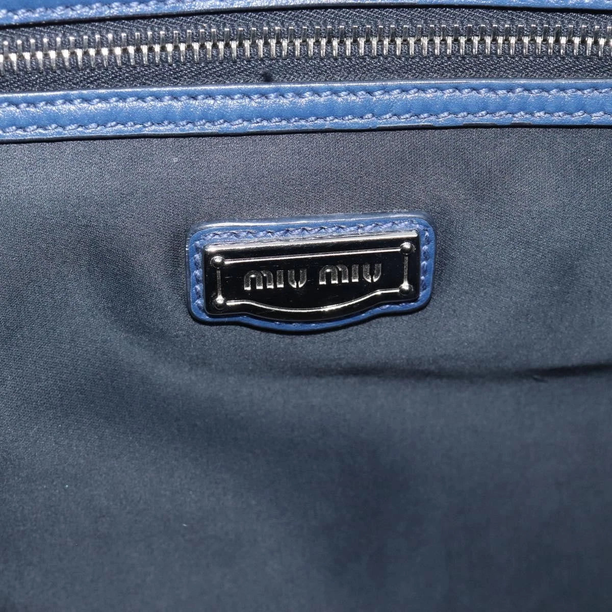 Miu Miu Blue Leather Tote