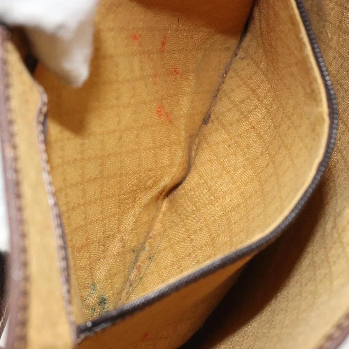 Gucci Brown Monogram Leather Trimmed Shoulder Bag