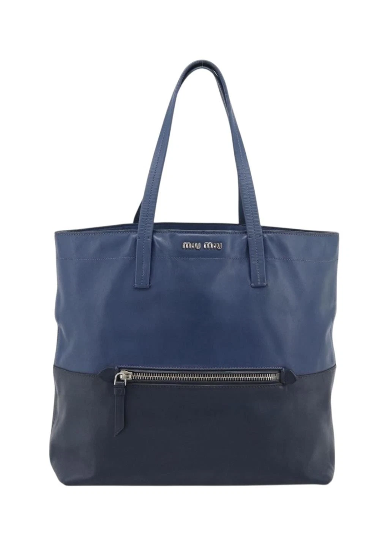 Miu Miu Blue Leather Tote