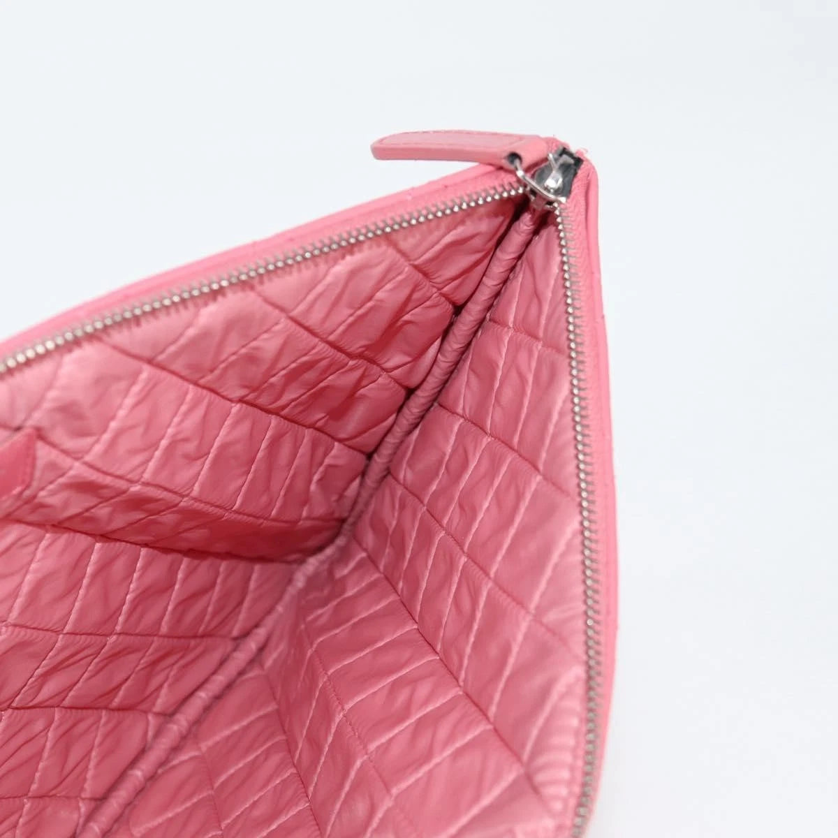 Chanel Pink Quilted Leather Clutch