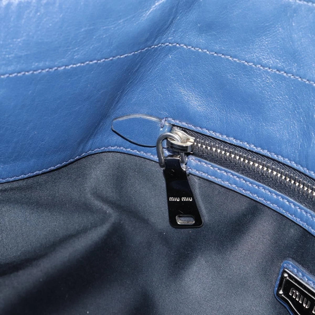 Miu Miu Blue Leather Tote