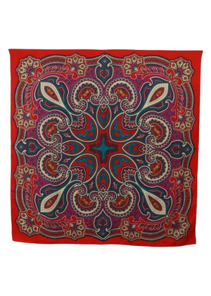 Dior Red Paisley Pattern Scarf