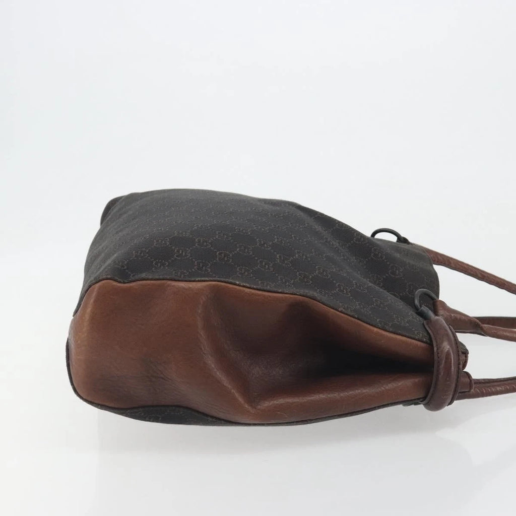 Gucci Monogram Leather Trimmed Shoulder Bag