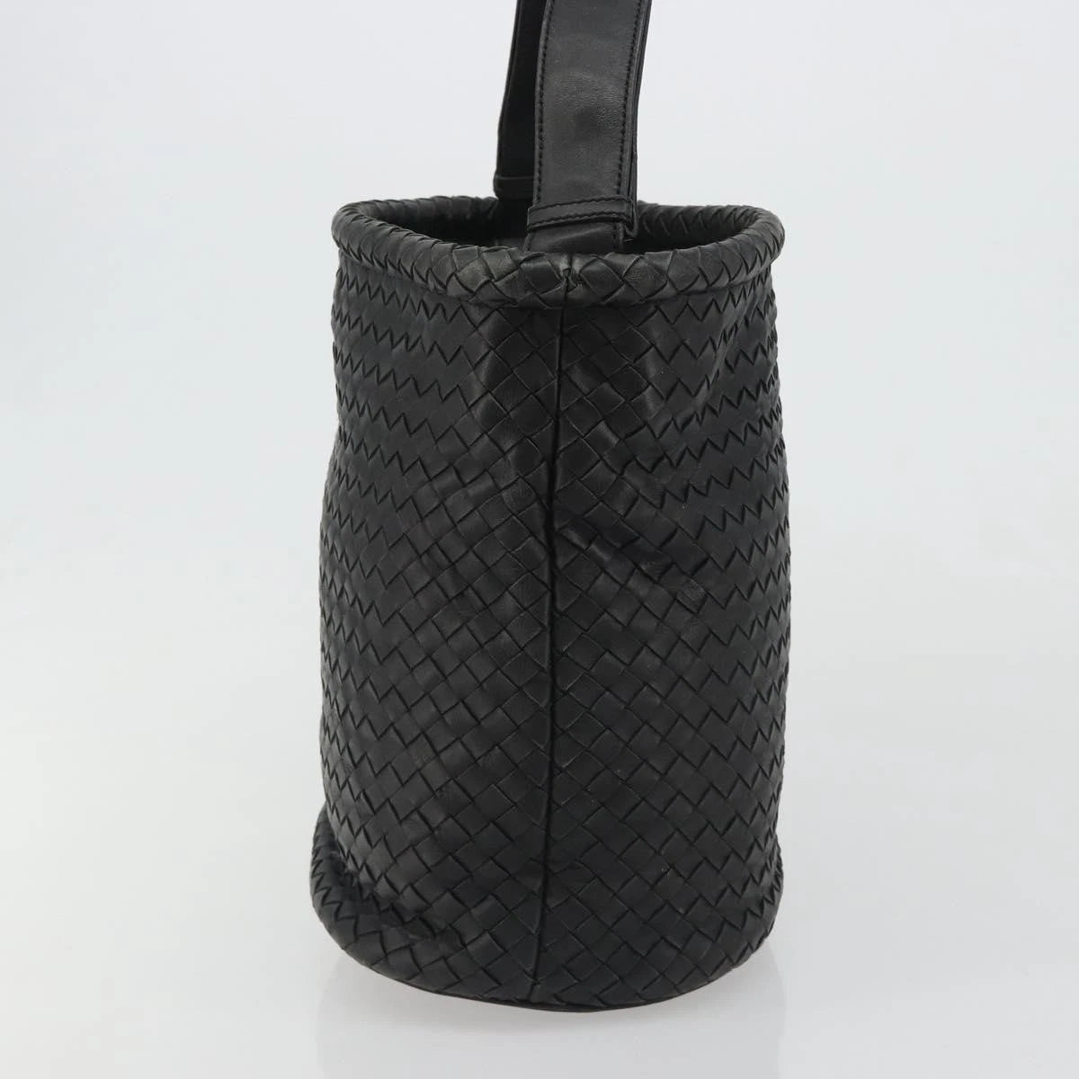 Bottega Veneta Intrecciato Black Bucket Bag