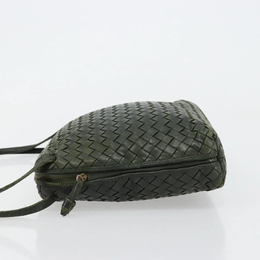 Bottega Veneta Intrecciato Dark Green Shoulder Bag