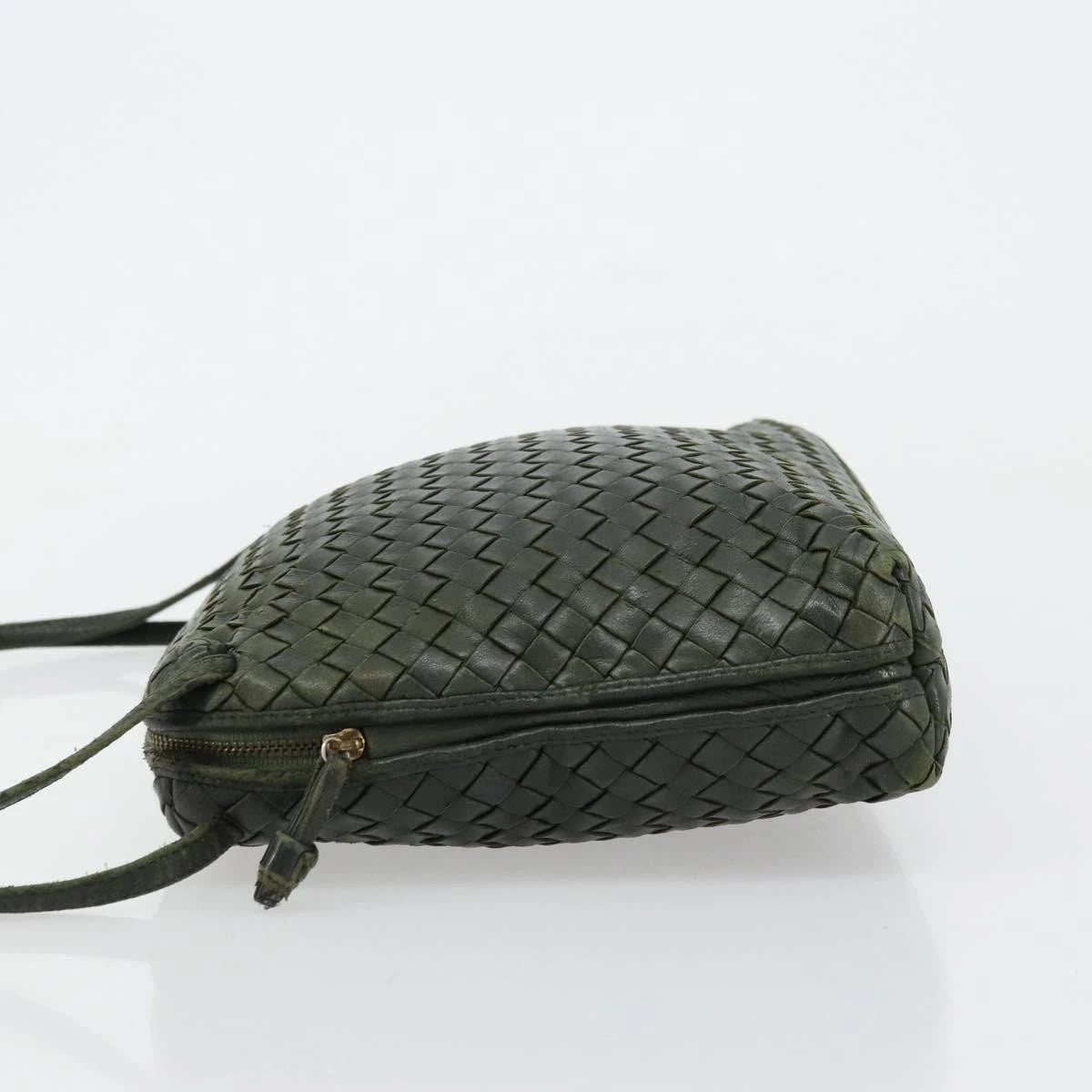 Bottega Veneta Intrecciato Dark Green Shoulder Bag