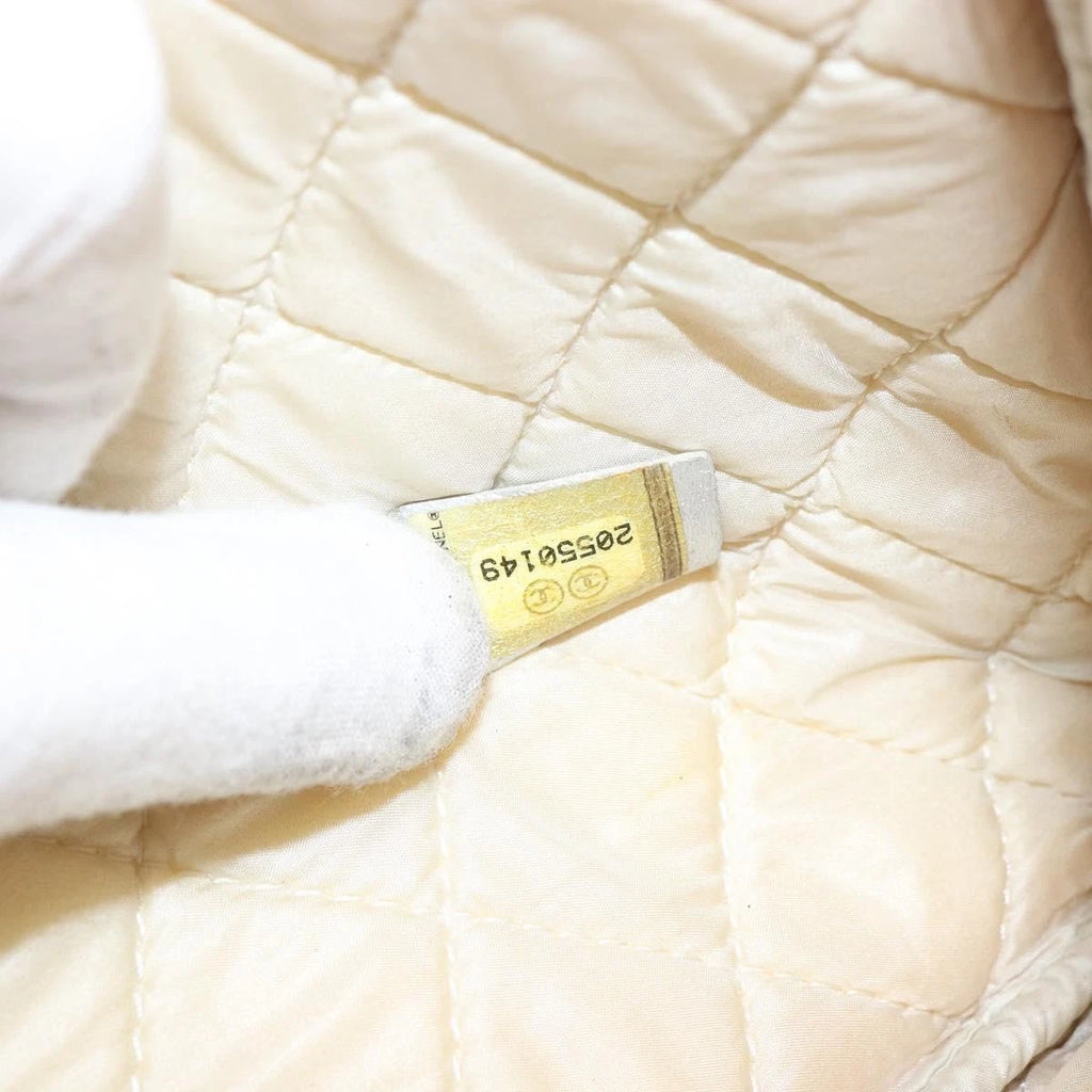 Chanel Silver Quilted Leather Clutch