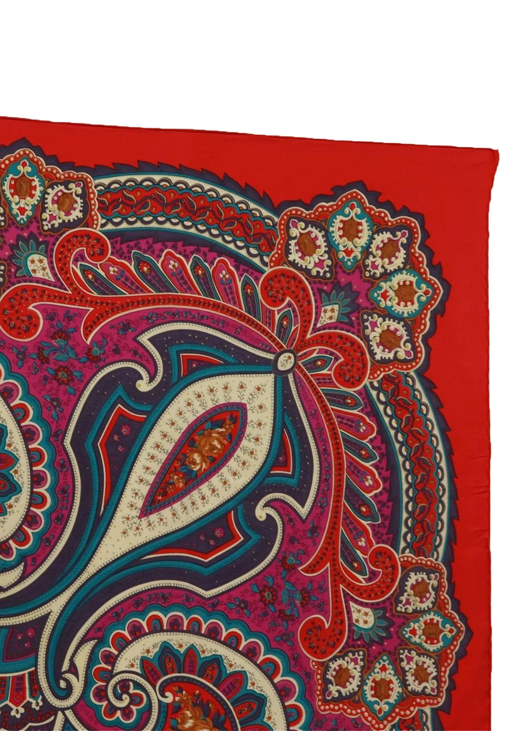 Dior Red Paisley Pattern Scarf