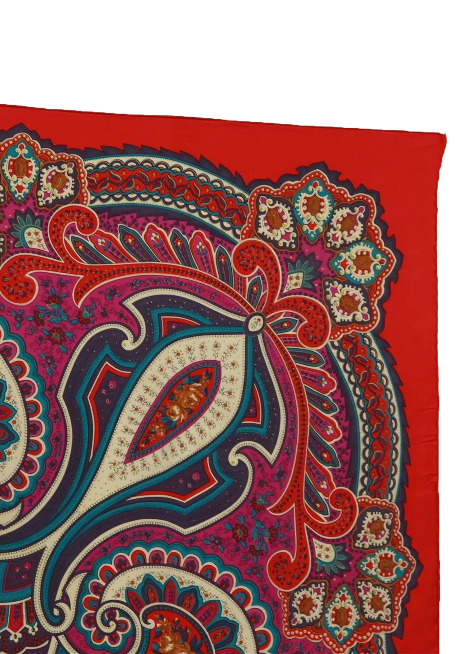 Dior Red Paisley Pattern Scarf