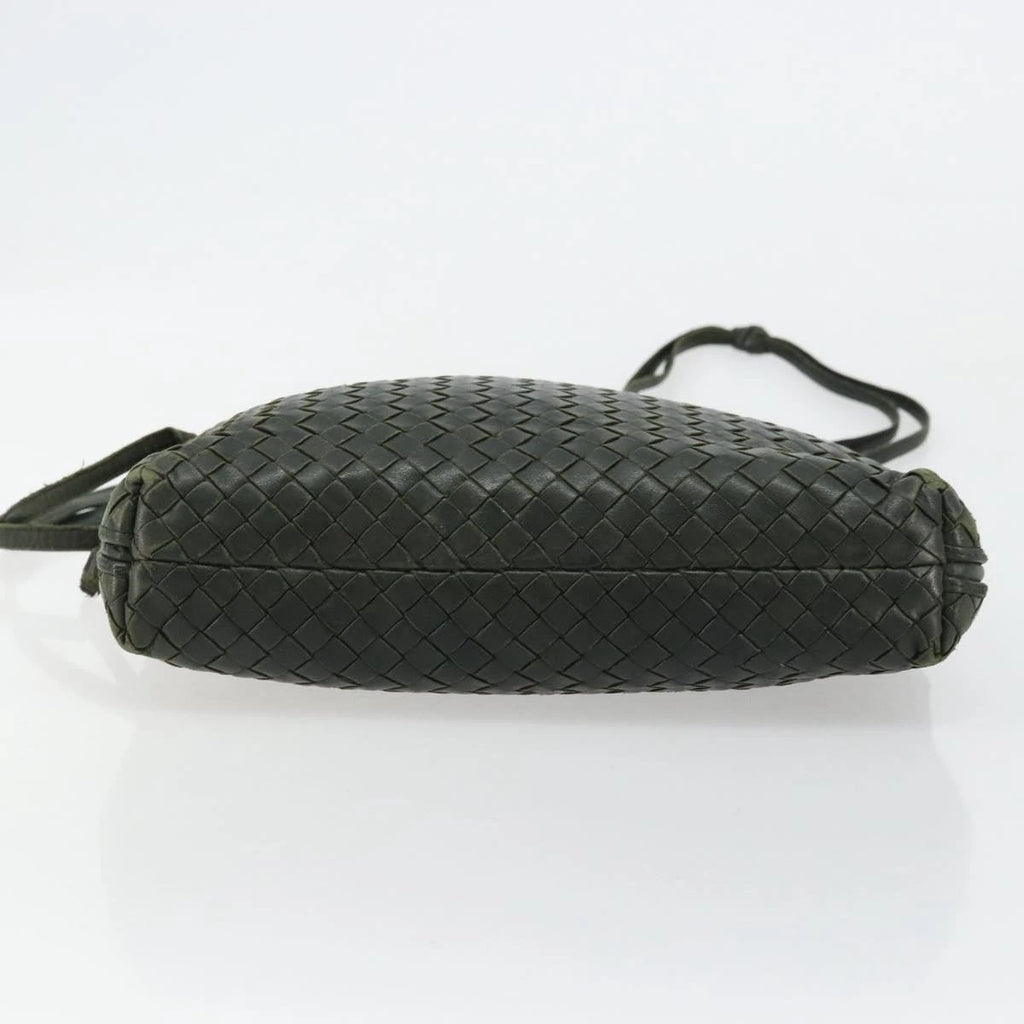 Bottega Veneta Intrecciato Dark Green Shoulder Bag