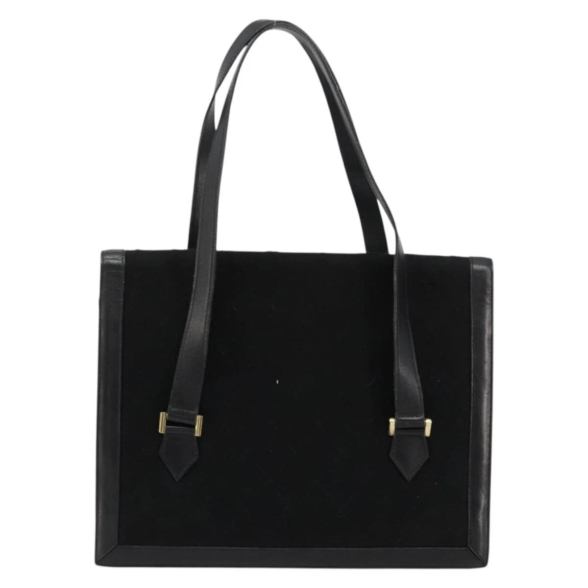 Chanel Black Leather and Cotton Tote