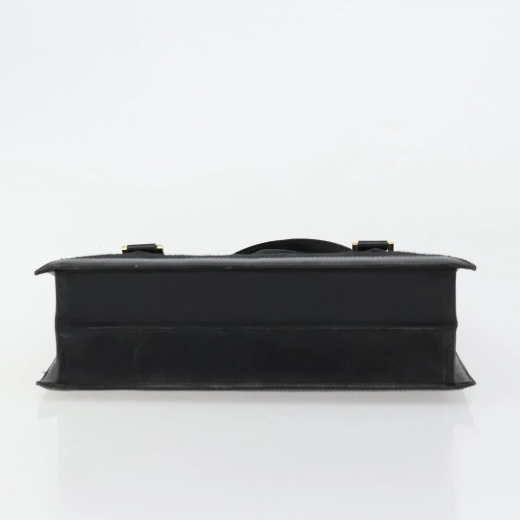 Chanel Black Leather and Cotton Tote