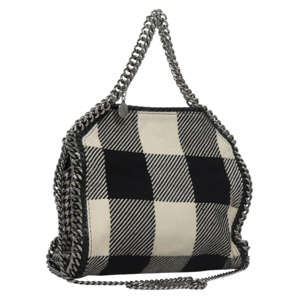 Stella McCartney Black and White Plaid Falabella Bag front