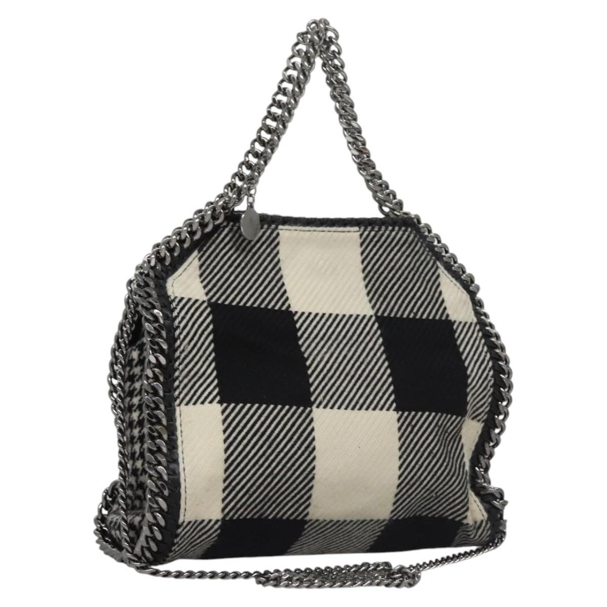 Stella McCartney Black and White Plaid Falabella Bag front
