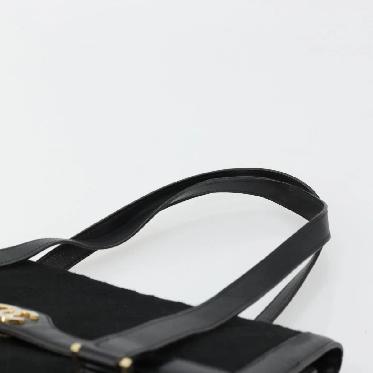 Chanel Black Leather and Cotton Tote