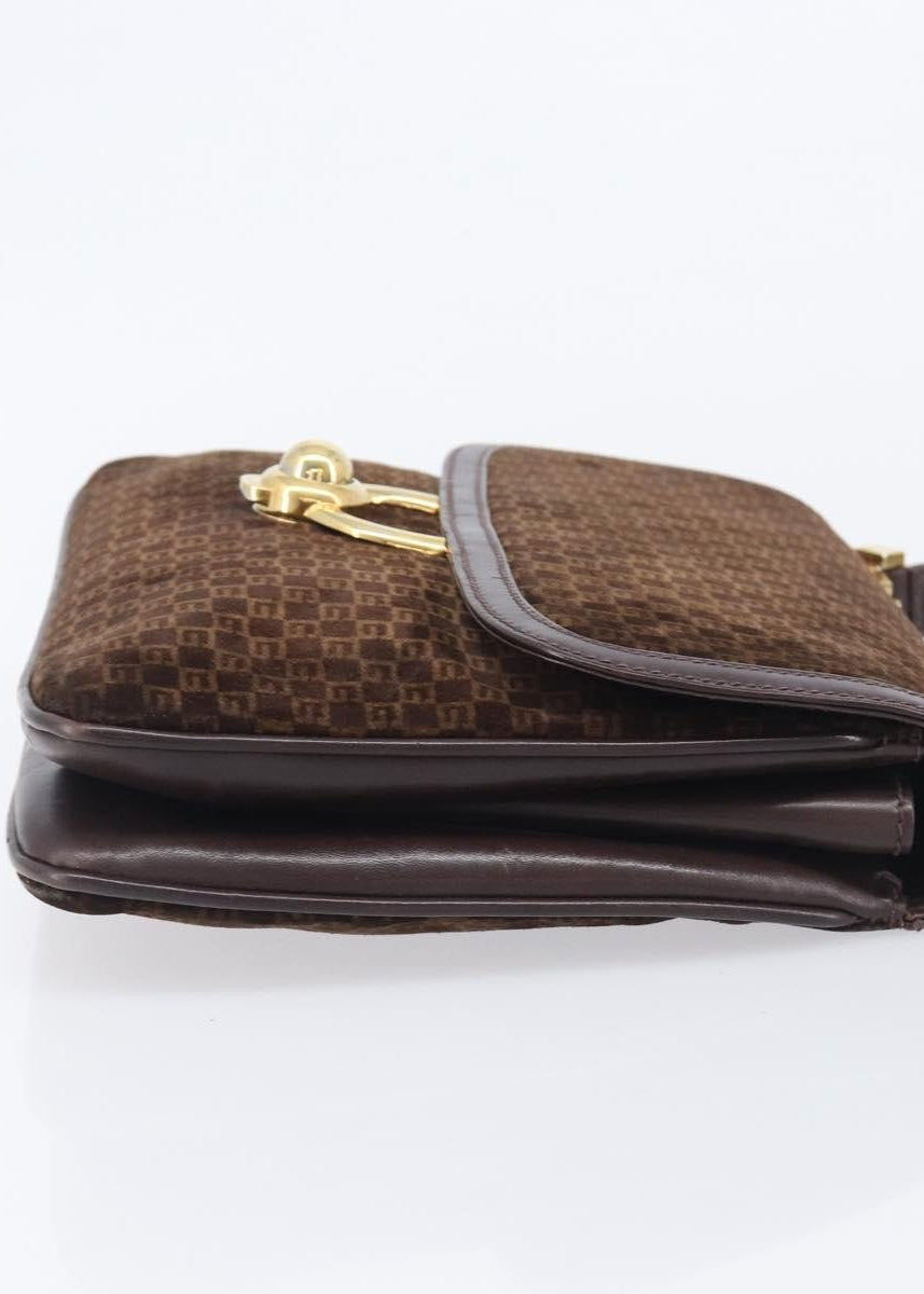 Gucci Dark Brown Suede Shoulder Bag side