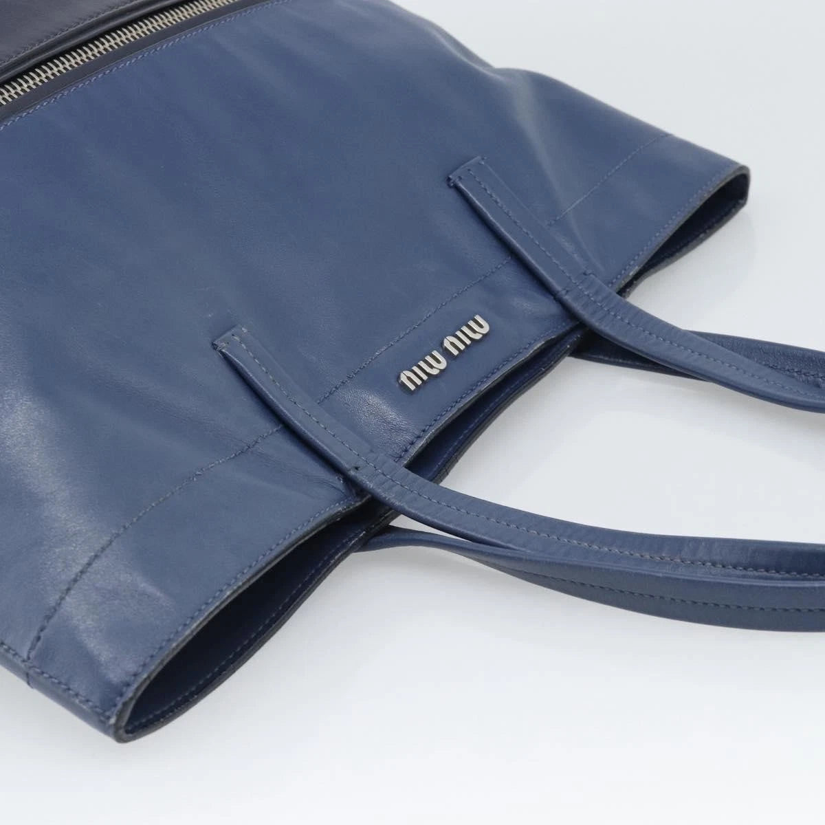 Miu Miu Blue Leather Tote