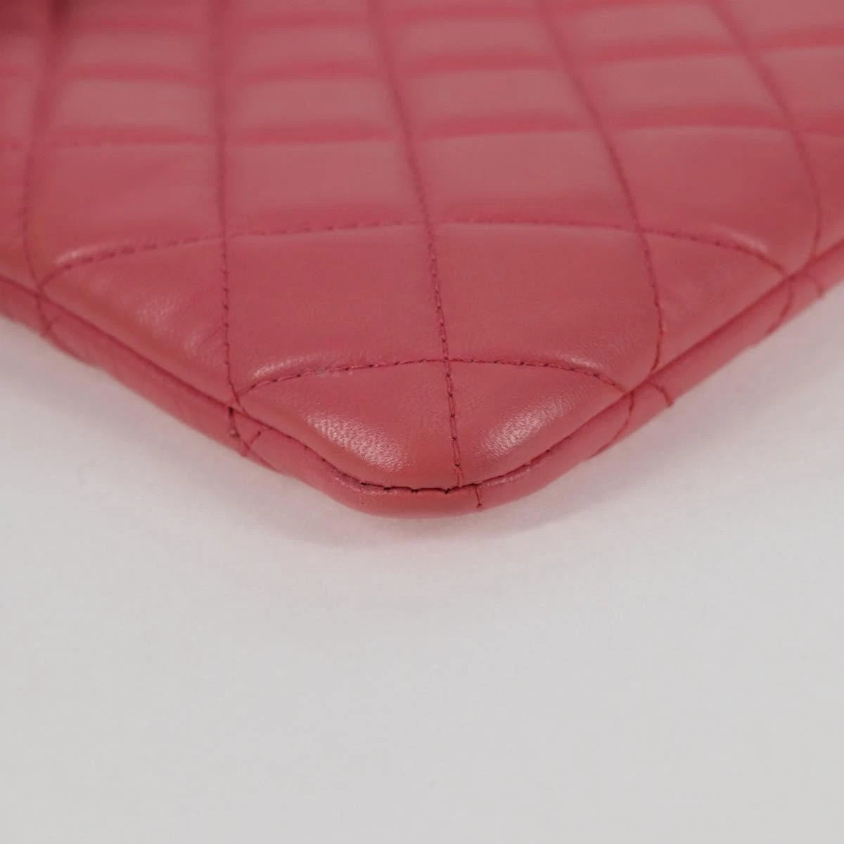 Chanel Pink Quilted Leather Clutch