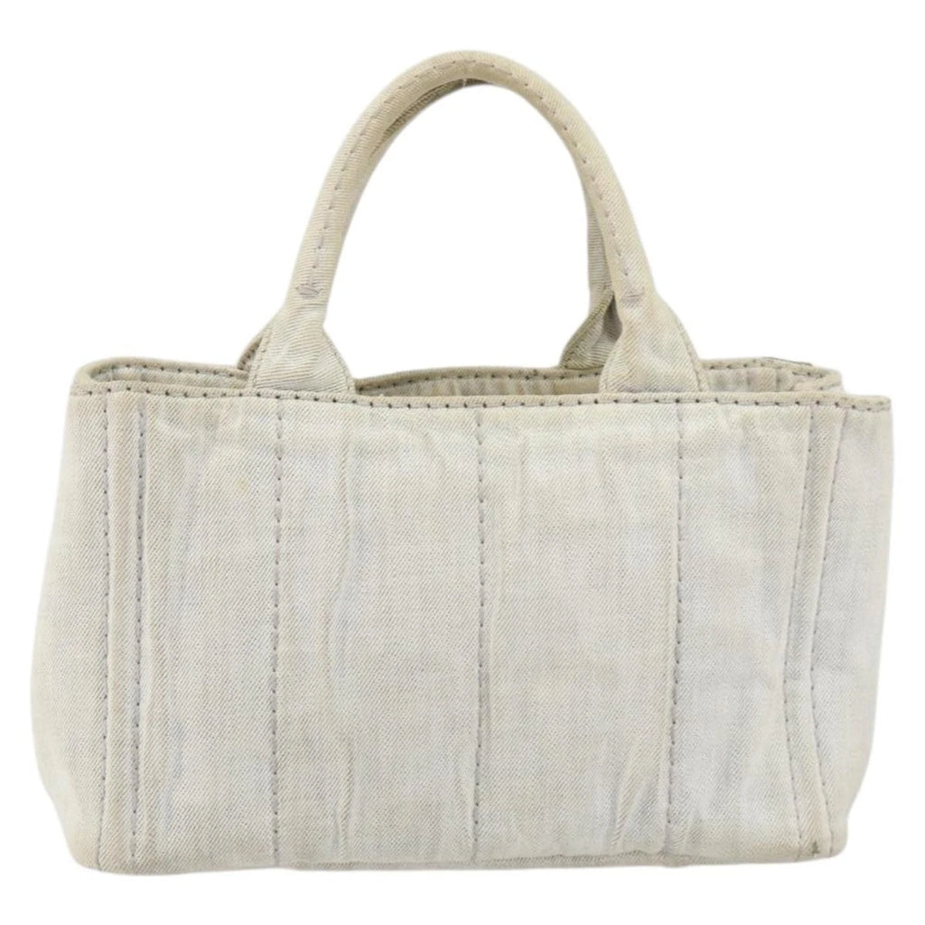 Prada White Canapa Tote