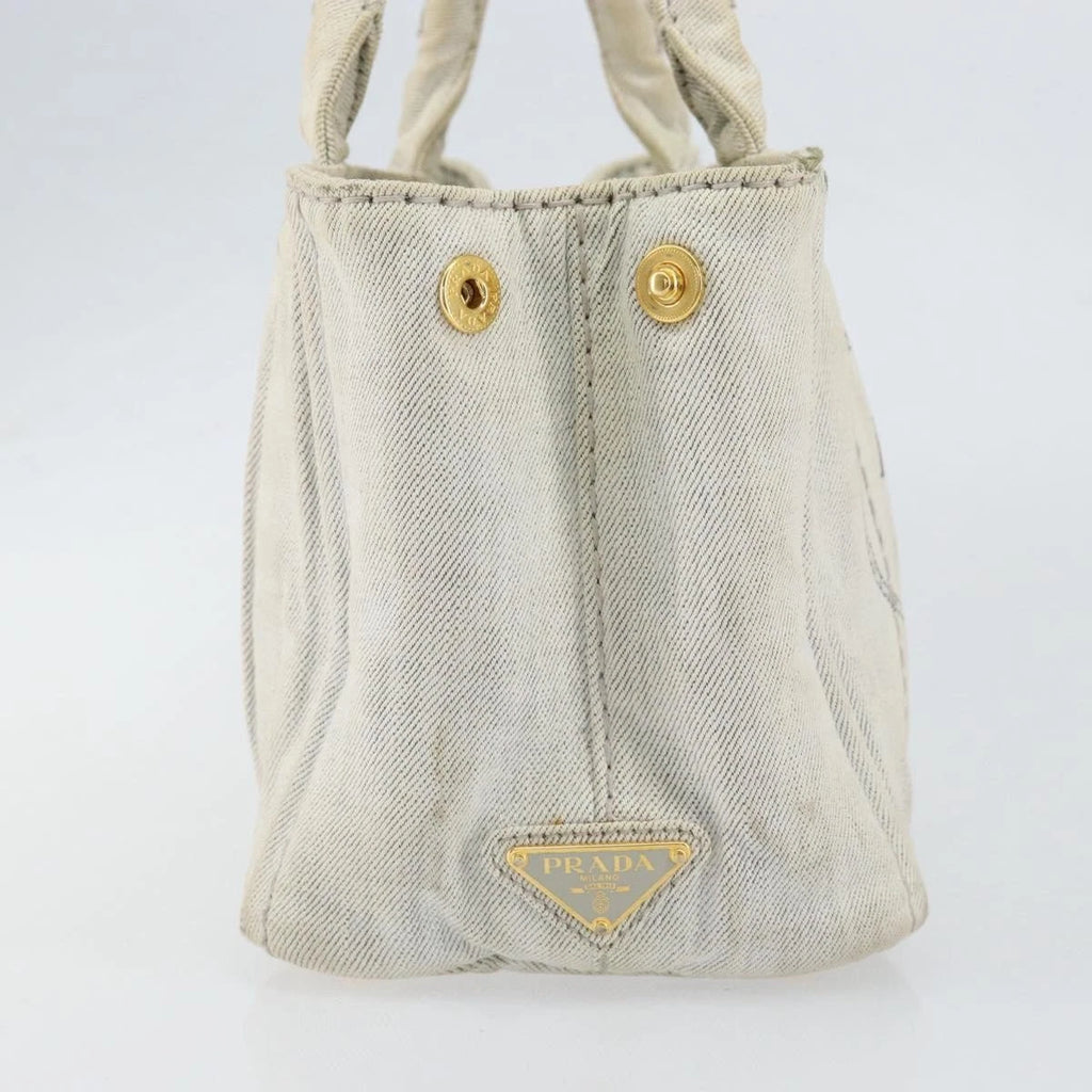 Prada White Canapa Tote