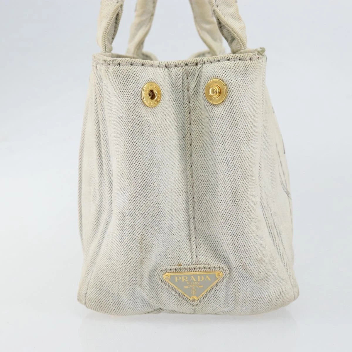 Prada White Canapa Tote