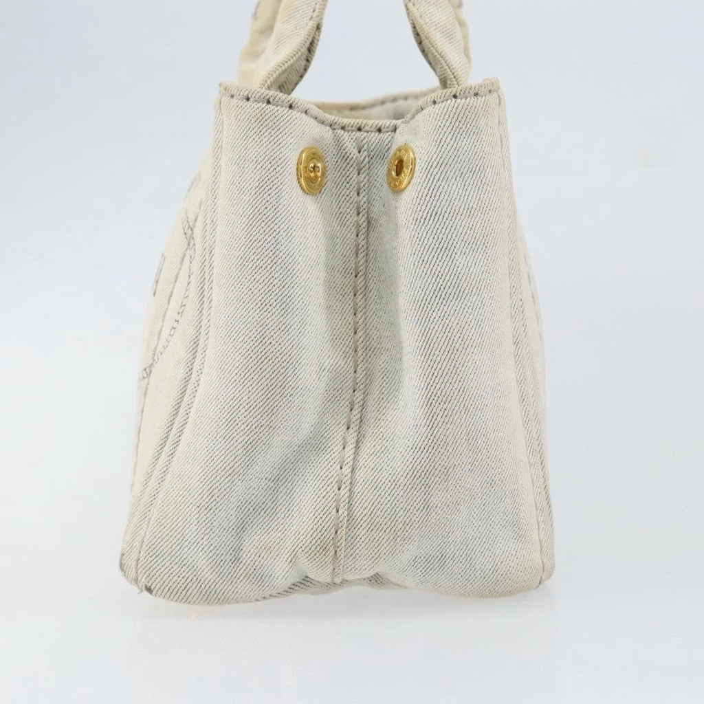 Prada White Canapa Tote
