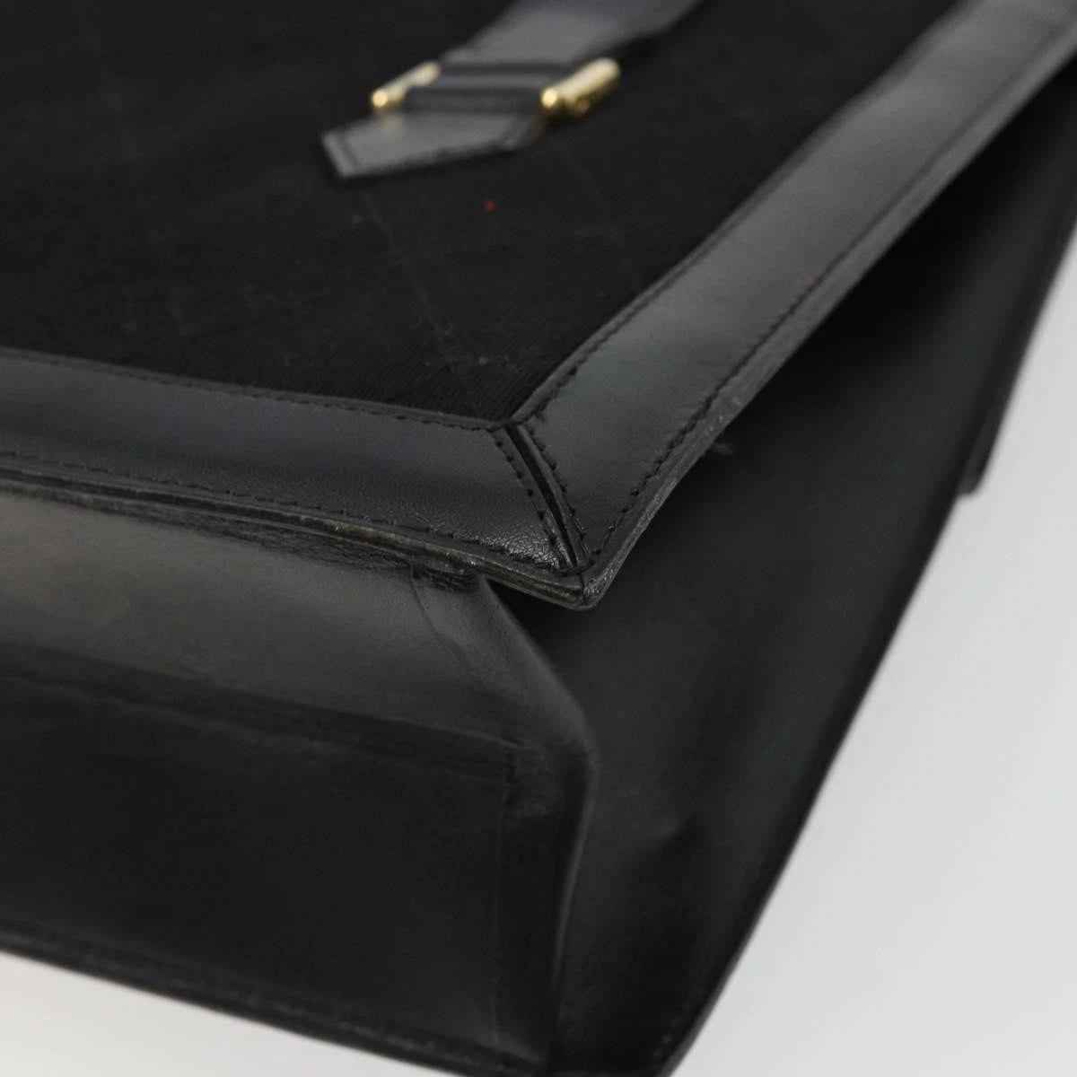 Chanel Black Leather and Cotton Tote