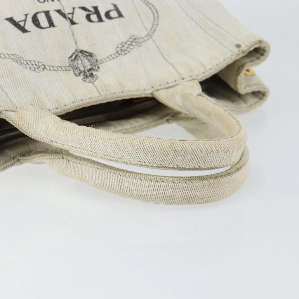Prada White Canapa Tote
