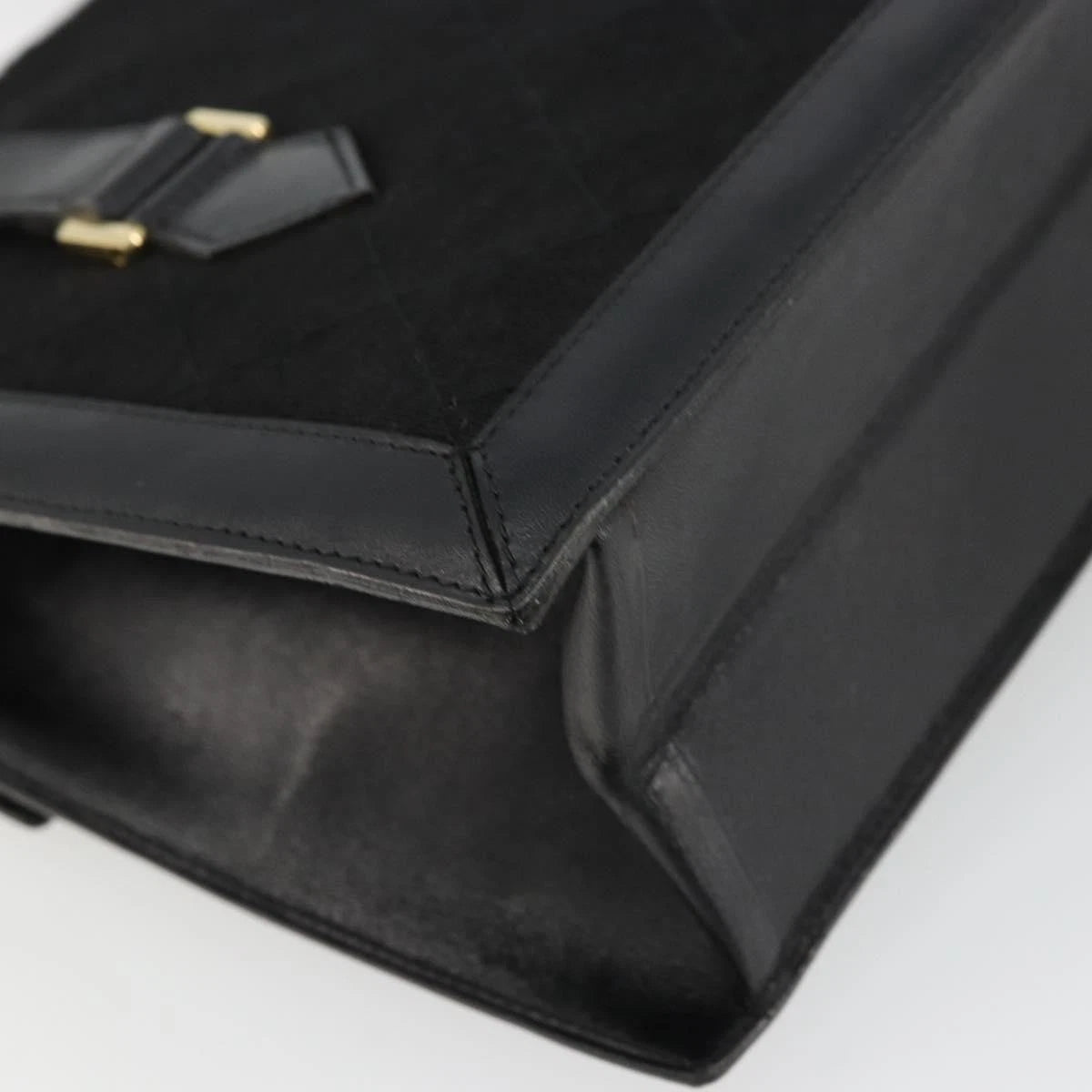 Chanel Black Leather and Cotton Tote