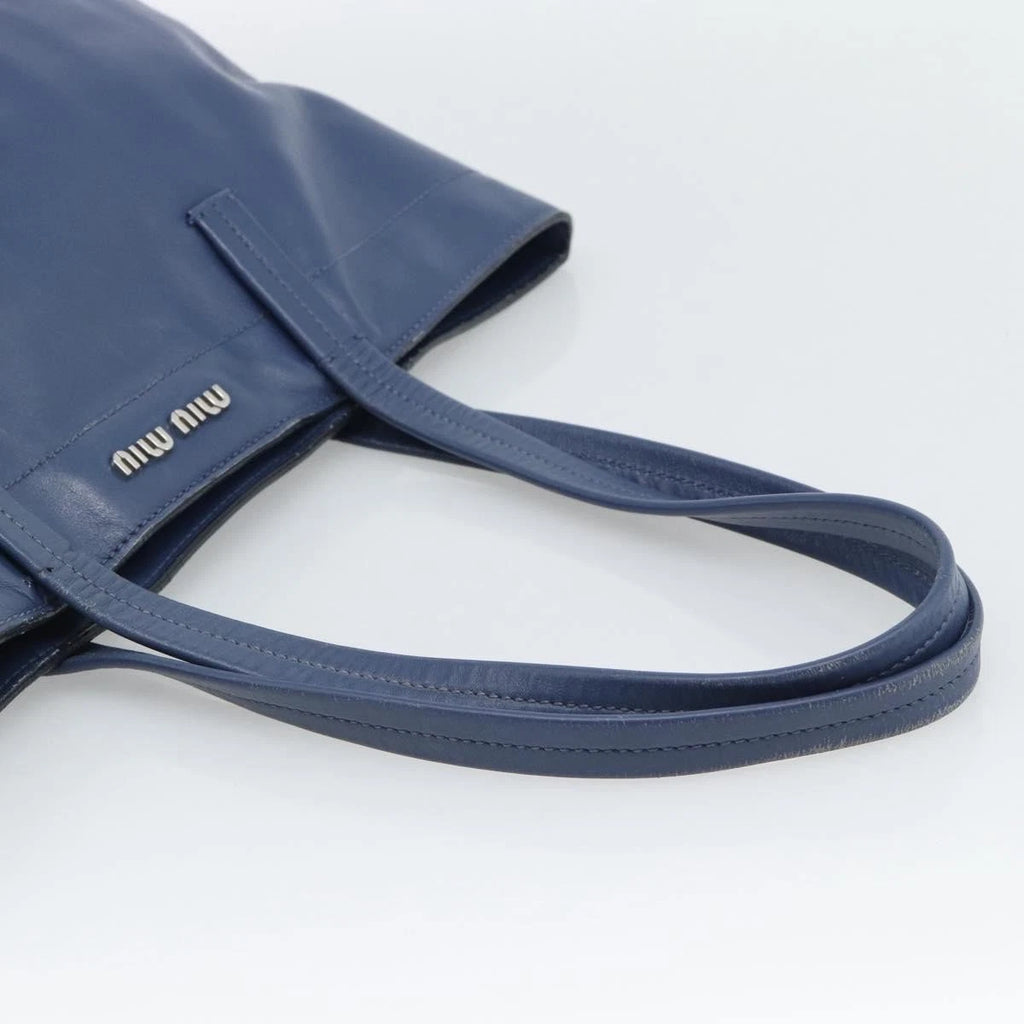 Miu Miu Blue Leather Tote