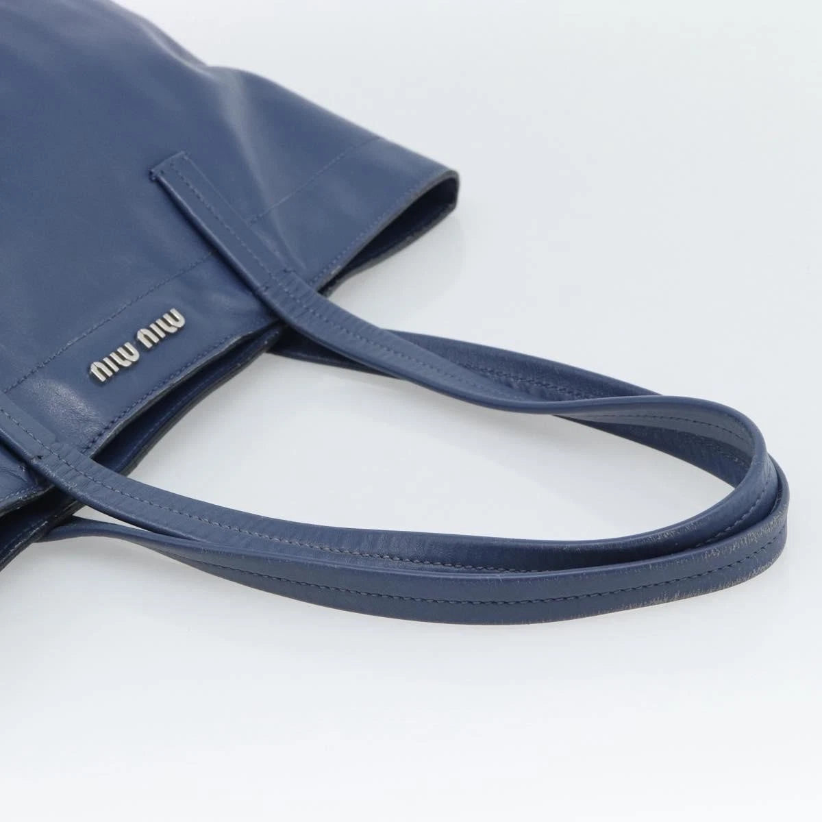 Miu Miu Blue Leather Tote