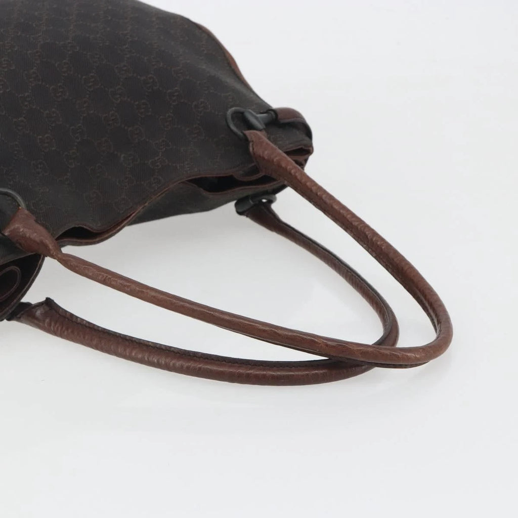 Gucci Monogram Leather Trimmed Shoulder Bag