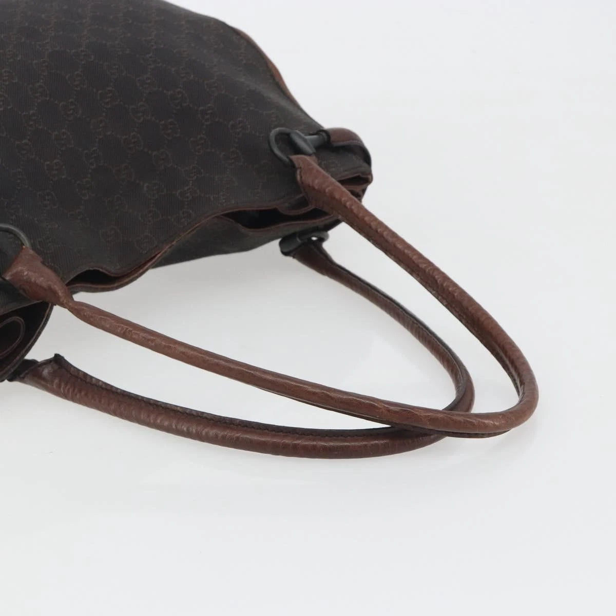Gucci Monogram Leather Trimmed Shoulder Bag