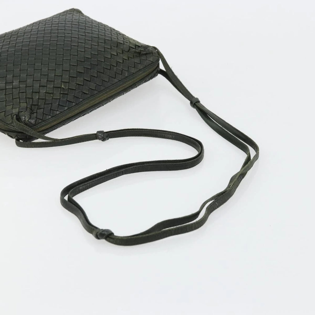 Bottega Veneta Intrecciato Dark Green Shoulder Bag