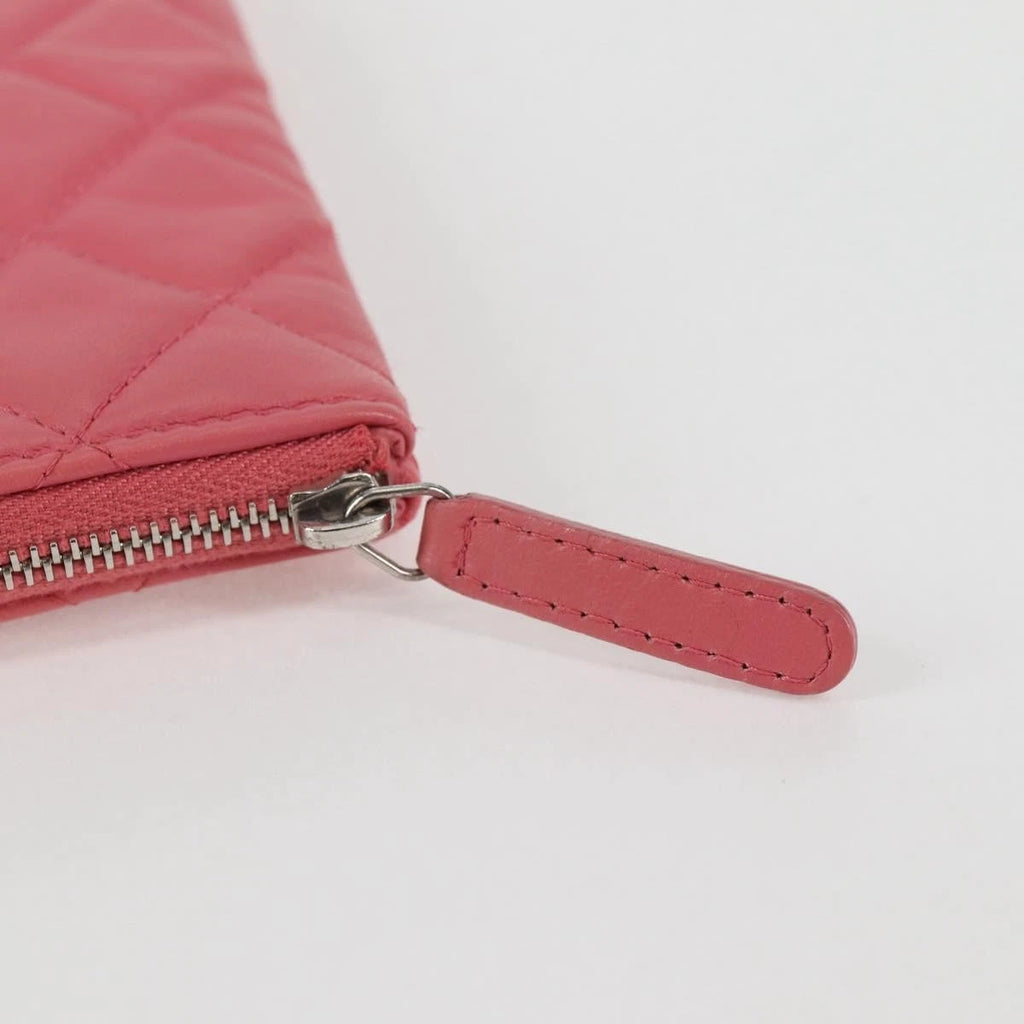 Chanel Pink Quilted Leather Clutch