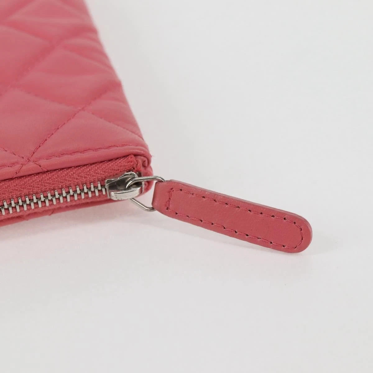 Chanel Pink Quilted Leather Clutch