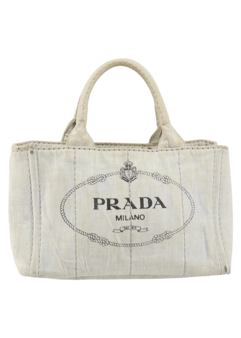Prada White Canapa Tote