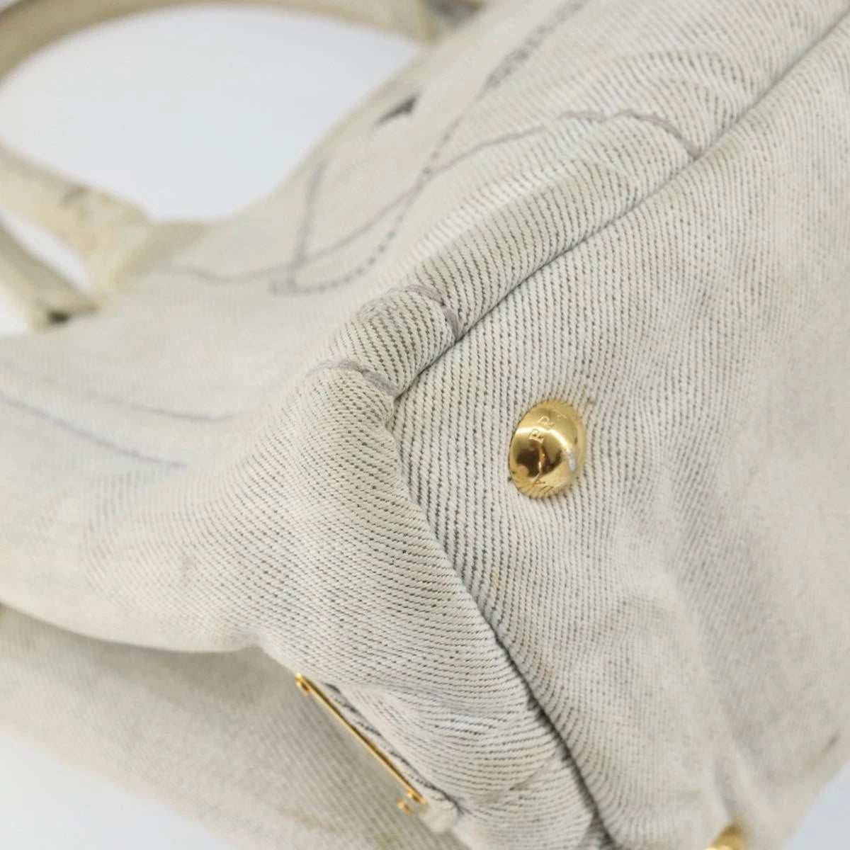 Prada White Canapa Tote