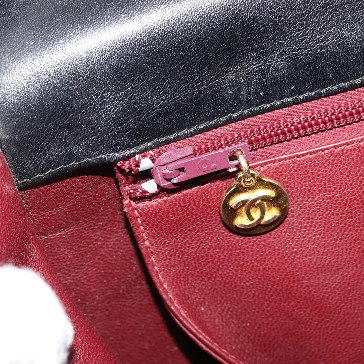 Chanel Black Leather and Cotton Tote