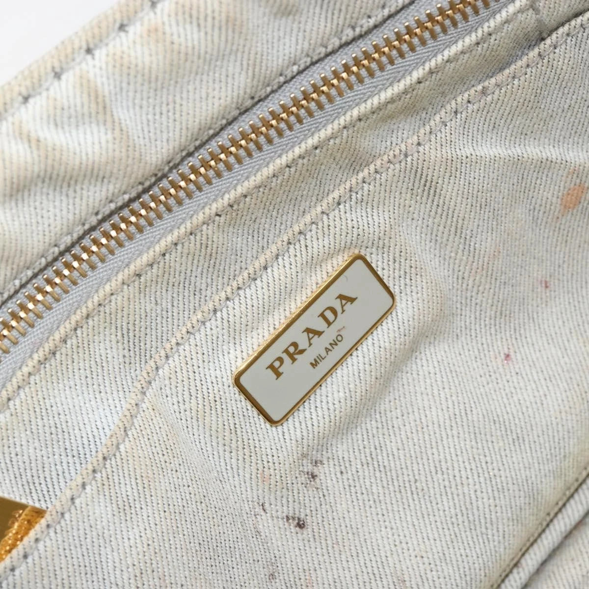 Prada White Canapa Tote