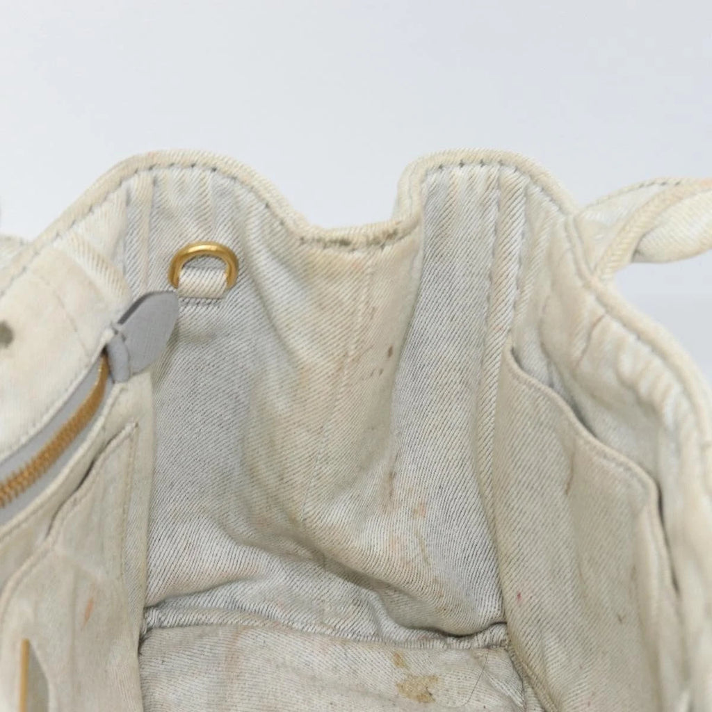 Prada White Canapa Tote