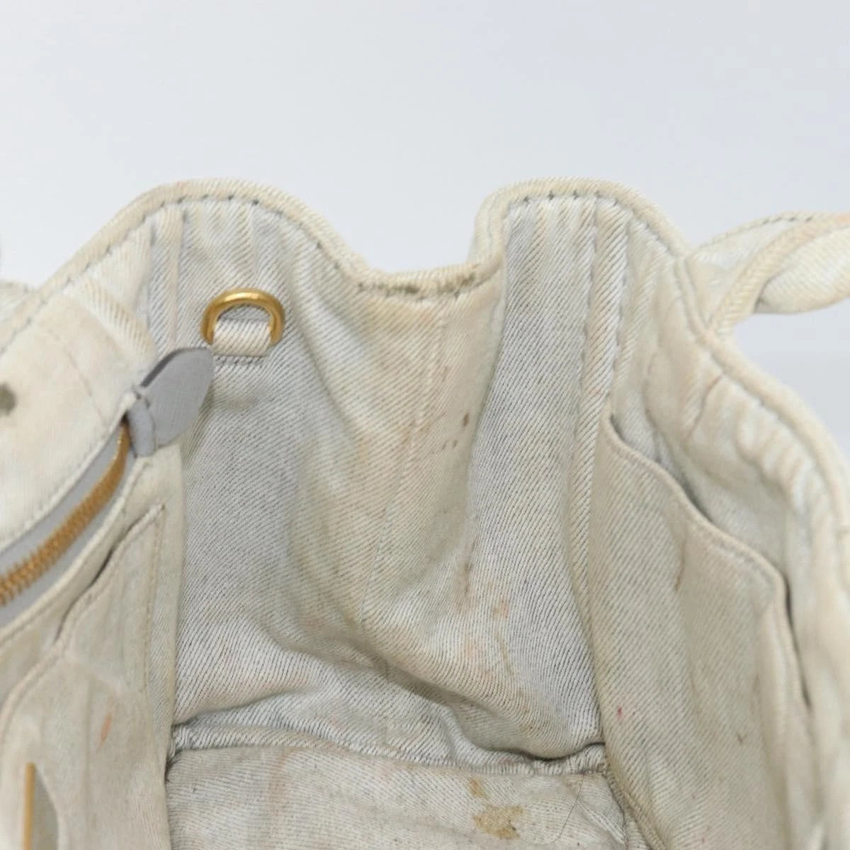 Prada White Canapa Tote