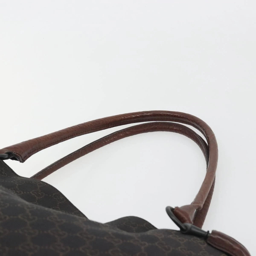 Gucci Monogram Leather Trimmed Shoulder Bag